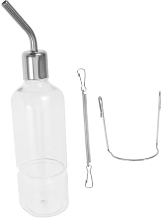 ibasenice Distributeur Eau Automatique Suspendu avec Abreuvoir pour Petits Animaux Lapins Chats Oiseaux