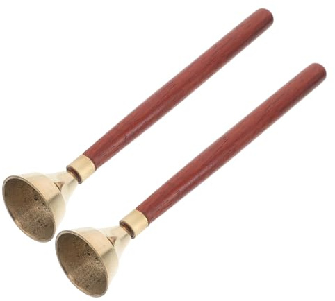 YARNOW Orff Slagverk Handklocka med Ergonomiskt Grepp för Små Pojke Flicka Trä och Koppar för Förskola Musikundervisning och Finmotorisk Utveckling