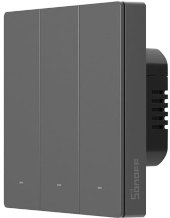 SONOFF M5 Matter Smart Light Switch with 2.4GHz Wi-Fi, 3-Gang Wall Switch with Timer & Voice Control, Compatible with Matter, Alexa & Google Home, Requires Neutral Wire (86 Type)