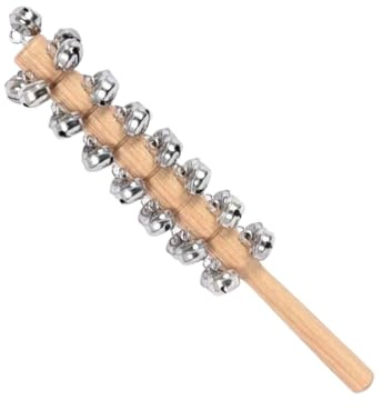 Bâton à Grelots,Instrument De Percussion Musical 30 Cm,Cloche À Main avec Manche en Bois Et Son Musical - pour Garçons et Filles Salle de Classe Maternelle Éducation