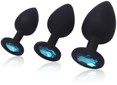ZKUNL 3 pezzi Plug anale per donne e uomini, set di plug anali con lubrificante, plug anali in silicone, grandi, medi e piccoli, per principianti, donne, uomini e coppie