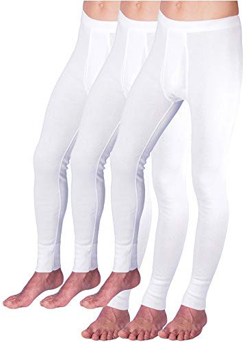 HERMKO 3540 Herren Lange Unterhosen mit Eingriff 3er Pack (Weitere Farben) Bio-Baumwolle, Größe:D 5 = EU M, Farbe:weiß
