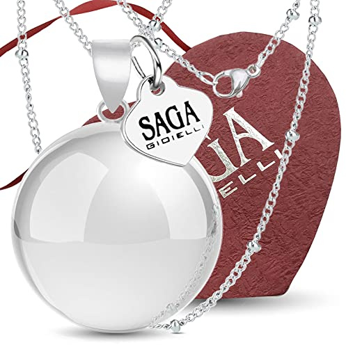 SAGA GIOIELLI® Collar llamador de ángeles, bola mexicana, maternidad