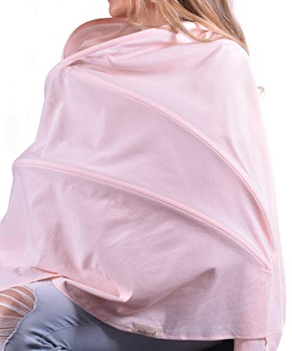 First and ONLY - Funda de lactancia multiusos que no necesitas sostener para ver en transpirable, con cobertura de 360 grados, bufanda de lactancia, toldo, funda de asiento de coche, poncho (rubor de