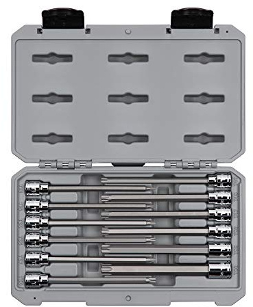 TEKTON 3/8 Inch Drive Long Torx Bit Socket Set, 12-Piece (T10-T60) | SHB91305