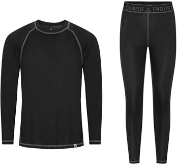 DANISH ENDURANCE Thermal Underwear Mens & Womens, Base Layer Set, Recycled, Long Johns and Long Sleeve Top, Bottom & Top, Unisex