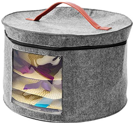 Ownant Hutschachtel Aufbewahrungsbox Mit Deckel Rund Aufbewahrung Box Mit Klarsichtfenster Stoffbox Dickere Zur Kleideraufbewahrung