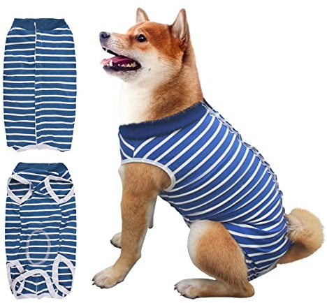Combinaison de Récupération pour Chiens,Combinaison de Récupération Chirurgicale pour Chiens Chats Post-Opératoire,Alternative Collier Électronique à Cône,Protecteur de Plaies Abdominales,Anti-Léchage