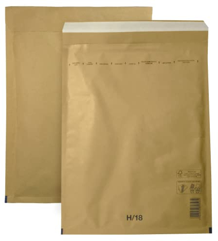 Netuno 50x sobres acolchados con burbujas de aire marrones DIN 18/H 290x370mm sobres de burbuja de aire autosellados reciclables resistentes al desgarro bolsa embalaje envíos postales tránsito ropas