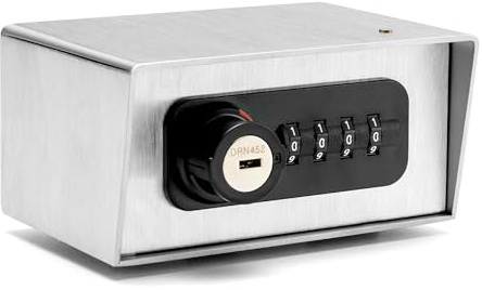 masunt Schlüsseldepot 420 M Code | Hochwertiger Schlüsselsafe mit Zahlenschloss | Aufbruchsicher | Für Außenbereich | Kompakte Größe | Edelstahl | Silber (V2A Edelstahl)