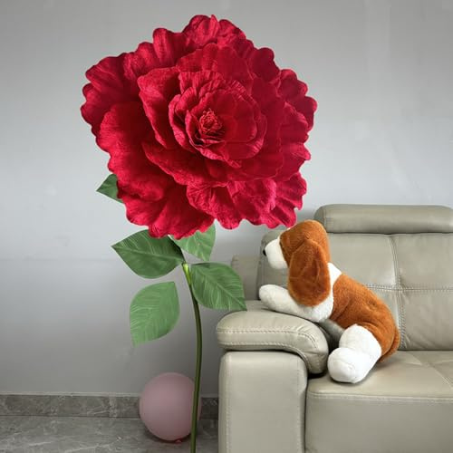YUANXIN 165cm Fiori di Rosa Enormi Piante Artificiali Fiori Artificiali Finti Fiore Creativo Regalo Rosa Fatta a Mano per Anniversario di Nozze, San Valentino, Festa della Mamma Esposizione