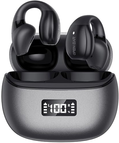 Relxhome Open Ear Kopfhörer, Open Ear Kopfhörer Bluetooth 5.3, IPX5 Wasserdicht, 50 Stunden Spielzei