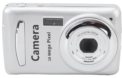 2.4 In Bärbar Kamera 16X Digital Zoom 1080P 16MP Autofokus Multi Axis Stabilization Digitalkamera för Fotografering Video (Silvergrå)