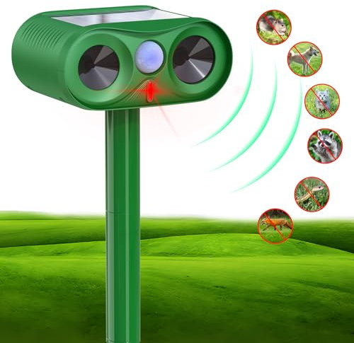 Upgrade 2025 Katzenschreck Ultraschall, Katzenabwehr Solar Tiervertreiber, PIR Bewegungssensor, Katzenabwehr für Gärten, Innenhöfe und Terrassen, Wirksam gegen Katzen, Hunde, Vöel, Mäse, Marder