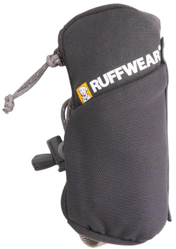 Ruffwear, Stash Bag Mini Dog Poop Bag Holder, Compact Leash Pouch with 2-Strap Attachment, Zip Pocket Fits Standard Roll, Side Slot, Grippy Starter Pad, Cinch Poop Loop, Mesh Pocket, Basalt Gray