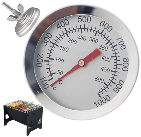 Tadoiooy Thermomètres de Barbecue, thermomètre BBQ pour Grill, jauge de température en Acier Inoxydable, thermomètre BBQ Pratique résistant à la Rouille pour Fumer, Cuisiner, Griller et saisir