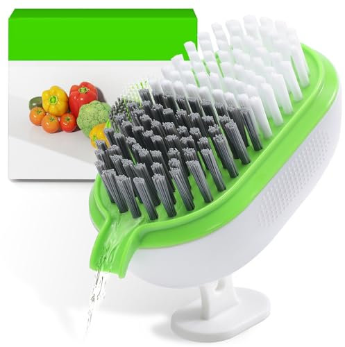 Lumkew Vegetable Brush Scrubber Drainable,Potato Mushroom Scrubber Brushes foodss Veggie Fruit Washing Scrub Cleaner,White 1Pcs