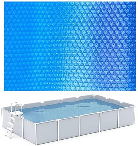 Lona solar para piscina, cubierta solar, 260 cm, lona de burbujas, lona solar para piscina, lona solar azul, lámina aislante para calefacción, resistente a los rayos UV, diseño de burbujas