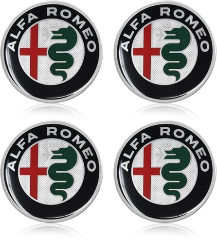 PRAOFRT 4 Pezzi 60mm Fregi Stemma Compatibili con Alfa Romeo Auto Logo Per Cofano Anteriore e Posteriore Emblema Stemmi in Metallo,B