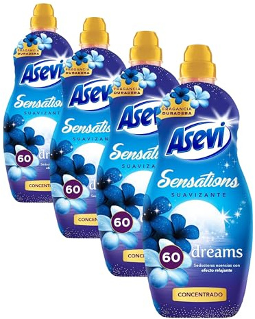 Asevi Suavizante para Ropa Sensations Dreams - Suavizante Concentrado para Lavadora con Efecto Relajante para Dormir - Esencias Naturales - Suavidad Duradera para Todo Tipo de Tejidos - 60 Lavados