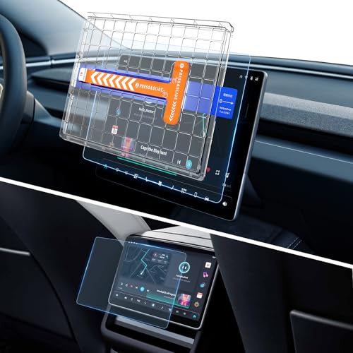 LANGBEAN 16+8 Skärmskydd Matt för Tesla Model Y 2026 Premium Performance | 2Pcs Skärmskyddsfolie Främre och Bakre, Skyddsfolie med Justeringssats, Antireflex, Model Y Juniper Navigations Skyddsfolie