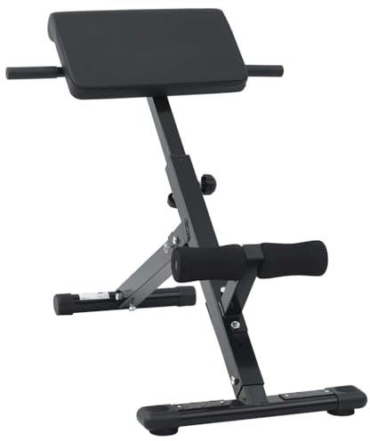 Banc d'hyperextension pliable - Appareil de fitness pour la gym à domicile - Entraîneur du dos réglable - 100,5 x 70 x 78 cm - Noir