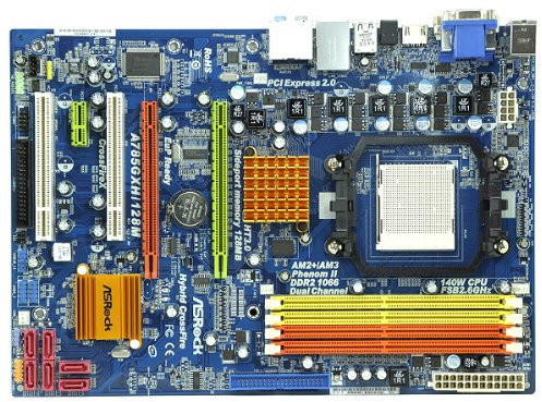 Asrock A785GXH / 128 M Mainboard Socket AMD AM3 785 g / SB710 4x DDR2 Memory ATX