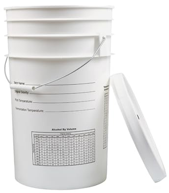 Fastrack 6.5 Gallon Fermenting Bucket with Lid | White | 100% Food Grade-BPA Free Fermenting Brew Bucket for your Beer, Wine or any other Fermented Beverage