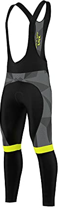 FDX Men’s Cycling Bib Tights – Italian Roubaix Fabric, Padded, Breathable, Quick Dry Thermal Bike Cycling Bib Pants – Winter Splinter Biking Trouser, Bicycle Riding Leggings(Yellow-2XL)
