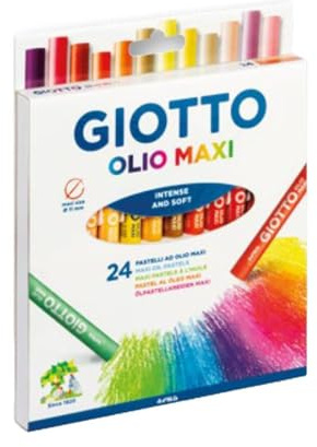 GIOTTO Olio Maxi - Etui 24 pastels à l'huile, Assortiment