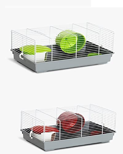 MPS 2 Gabbia per Criceto Zoe con Ruota - Casetta Inclusa, Colori Assortiti, 45x27x20h cm