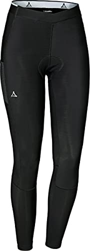 Schöffel Damen Skin Pants Warm 4h L, warme, atmungsaktive Radhose mit Polster für optimale Performance, Fahrrad Unterhosen mit bakteriostatischer Silbernitrat-Behandlung gegen Gerüche, Black, 44