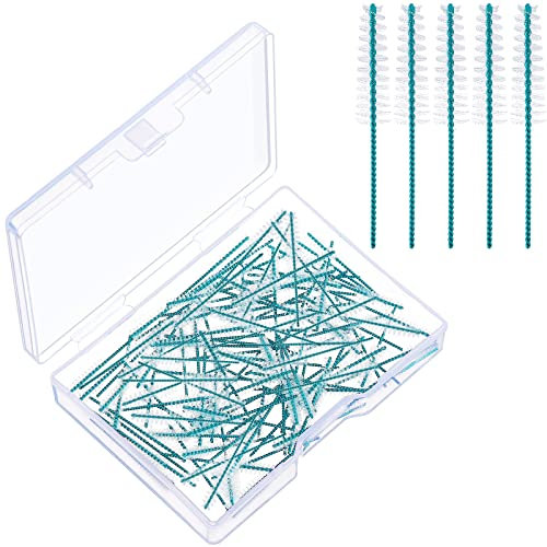Cowwell Interdental Brush Dental Picks Tooth Floss Interdental Brush Between Teeth Refills White Refills for Tooth Cleaning(60 Pieces,Tight)