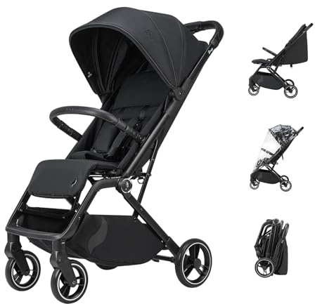 Osann Boogy 2 Kinderwagen Buggy mit Liegefunktion ab Geburt bis 22 kg - Reisebuggy inklusive Regenverdeck, Einhand-Faltmechanismus, UPF 50+ Sonnenschutz - Coal