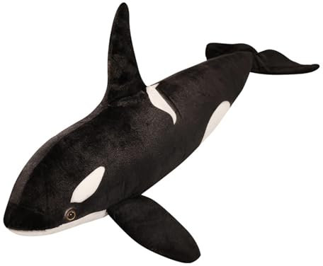Qeuufieu Plüschtier Wal Riesen Kuscheltier Weicher Wal Stofftier Plüsch Spielzeug, Großes Tier Kissen Dekokissen Geschenk für Kinder, Mädchen und Jungen (75cm)