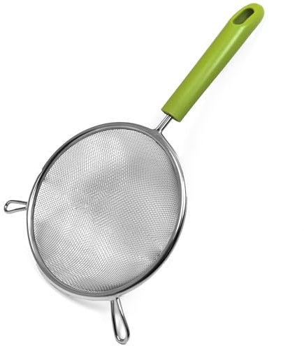 Fackelmann Colino Ø 16 cm con manico in plastica riciclata certificata GRS, con piedini d'appoggio, materiale parte funzionale in acciaio inox, dimensioni 31x16 cm