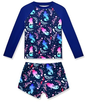 Tziharora Bathing Suits for Girls Size 10-12 Years Long Sleeve Royal Blue Water Surfing Sports Swimwear