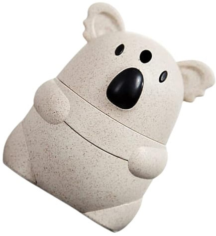 GLEAVI Tarro de Palillos Koala higiénico Auto dispensador de Palillos de envase de moldadientes dispensador de Palillos de plástico palillero Kawaii el plastico Khaki