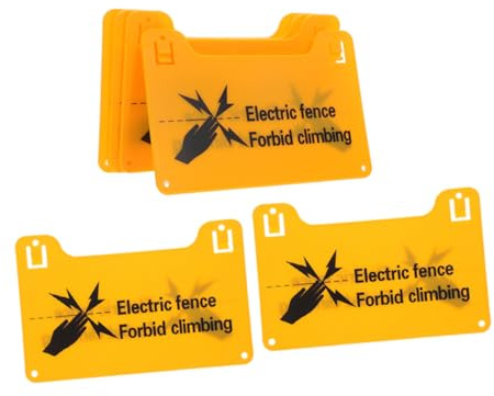 Cabilock Cartelli di Avviso Segnali di Sicurezza Recinzione Elettrica 6 Pezzi Alta Tensione in Pvc Giallo Fori Preforati Angoli Arrotondati per Pali e Cancelli