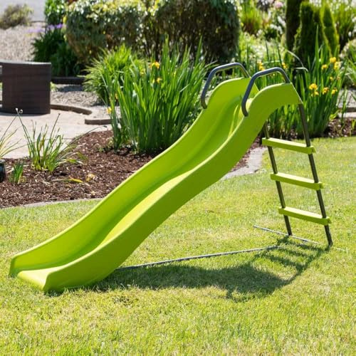 ZRIZAURA 5.8ft Wave Slide Outdoor Garden Slide Wavy Playground Slide Durable Plastic Slide with Steps Handrails-1.75 meteres garden slide