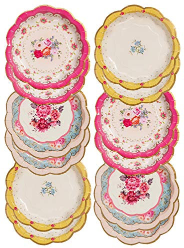 Talking Tables (17cm) Disposable Tea Party Vintage Floral Pretty Paper Plates | Truly Scrumptious Elegant Party Plates | Birthday Wedding Baby Shower Wedding Anniversary 12 count (pack of 1)