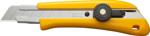 Olfa 101901 Cúter con cuchilla, bloqueo de rueda y mango ergonómico, Negro, 18mm cutter bn-l