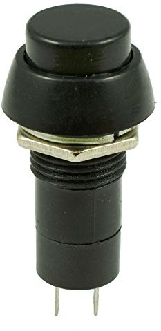 Black Round On/Off Latching Push Button Switch SPST 12mm