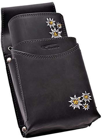 Menzo Profikellnerset 12 Monate GARANTIE! Kellnerbörse Kellnergeldbörse Leder doppelt genäht (schwarz (Edelweiß))