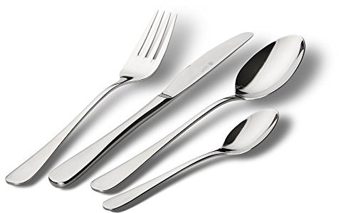 PW Paul Wirths Besteckset Rhodos, Tafelbesteck 24-teilig, Edelstahl poliert & rostfrei, spülmaschinenfest, Besteck für 6 Personen mit Besteckkasten