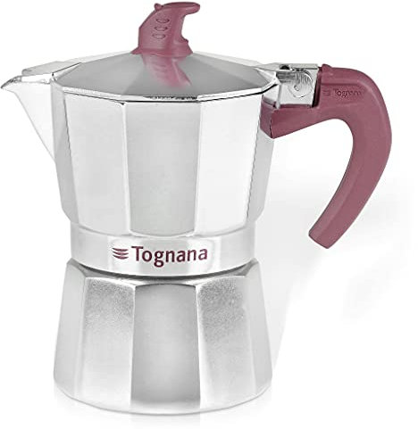 Tognana Extra Style, Caffettiera Moka, 6 Tazze, Alluminio, Grigio