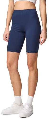 Merry Style Damen Sport Leggings kurz Sportleggings Radlerhose Sporthose aus Baumwolle MS10-200 (Marineblau, L)