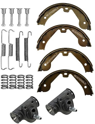 ATEC Germany Kit freni asse posteriore con 4x Ganasce freno asse posteriore per freno a tamburo 1x Kit di montaggio 2x Cilindro freno ruota Compatibile con CHEVROLET MATIZ, SPARK, DAEWOO MATIZ (M100)
