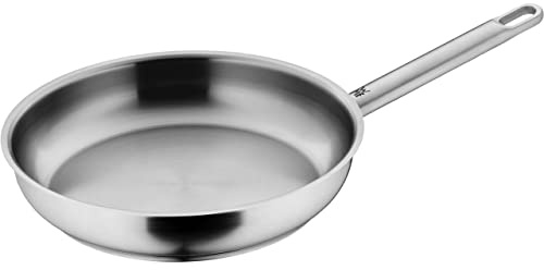 WMF Ultimate Servier-/ Bratpfanne 28 cm Edelstahlpfanne unbeschichtet, flach, ebener Boden, Induktion, Cromargan Edelstahl poliert, backofenfest, spülmaschinengeeignet