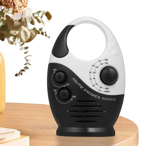Duschradio - Bärbar FM-radio Vattentät | Miniradiohögtalare, studenter som lyssnar på radio för hemma-, inomhus- och utomhusbruk Skuda